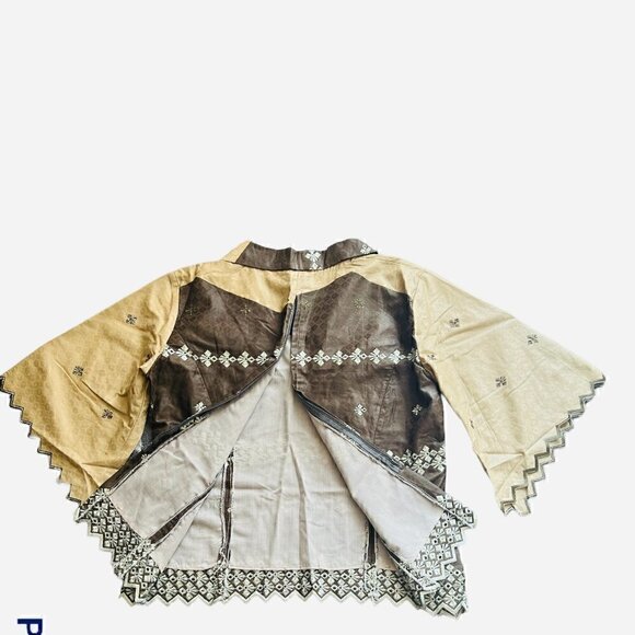 Damask print embroidered collar Skirt and Blouse Set. size large - Picture 4 of 10